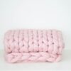 Pletená merino deka – pastelově růžová